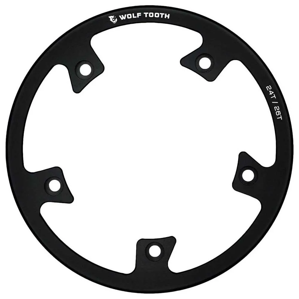 Wolf Tooth Stainless Steel Dm Kettenschutzring, Black, 24-26t
