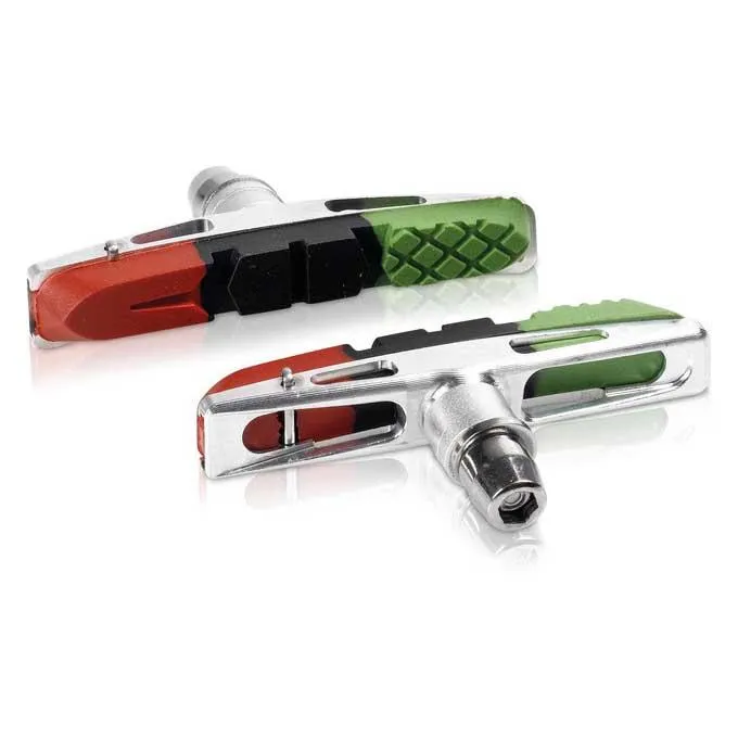 XLC Bs V13 Komplette Felgenbremsbeläge 4 Einheiten, Green / grey / black, 72mm XLC Bs V13 Komplette Felgenbremsbeläge 4 Einheiten, Green / grey / black, 72mm