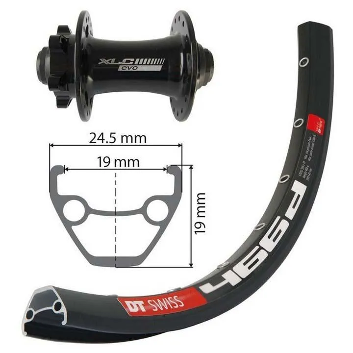 XLC Dt Swiss 466d Evo 29´´ 6b Disc Mtb Vorderrad, Black, 15 x 100mm XLC Dt Swiss 466d Evo 29´´ 6b Disc Mtb Vorderrad, Black, 15 x 100mm