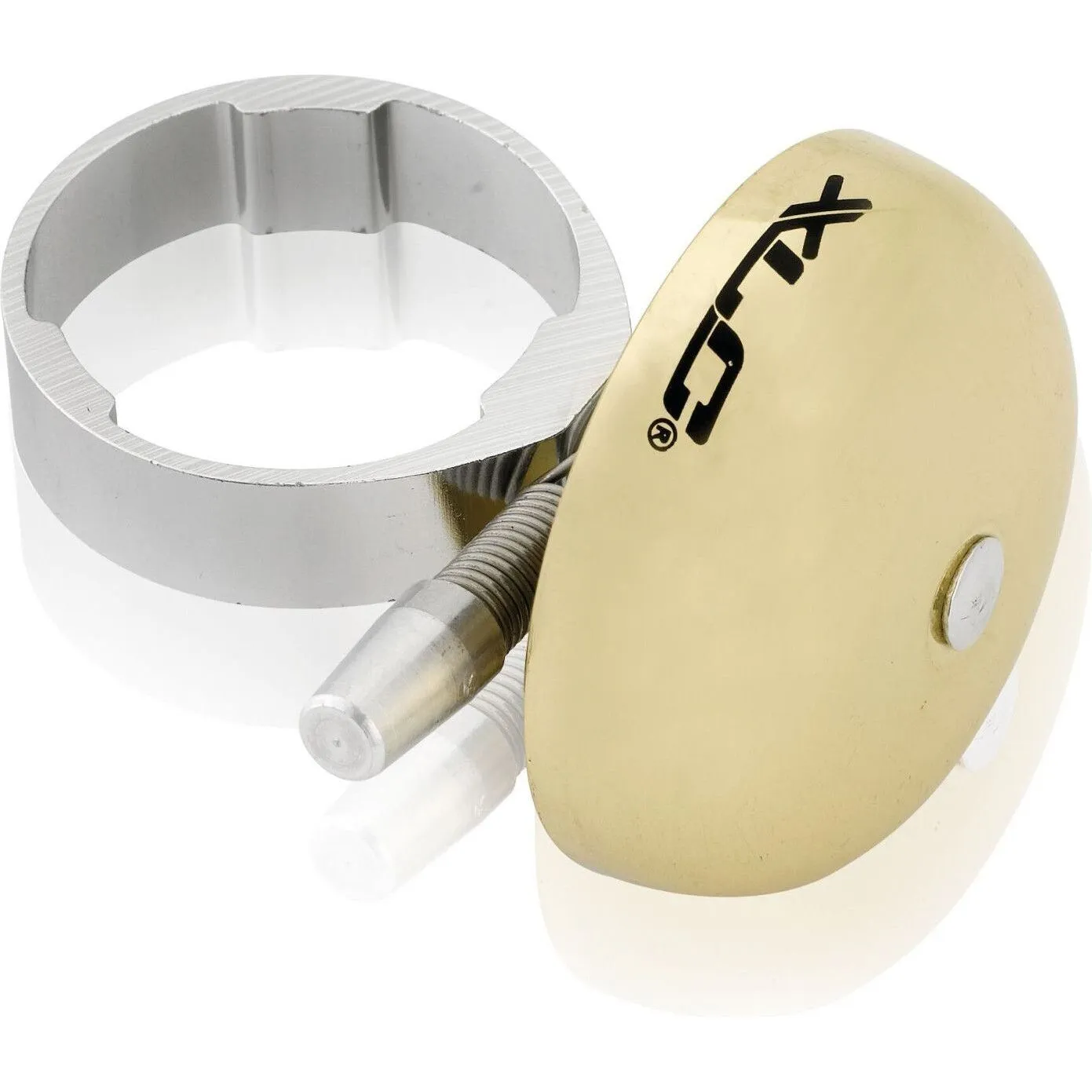 XLC Fahrradklingel mini inkl. Abstandshalter dd-m19 oversize Unisex, weiß, 45mm XLC Fahrradklingel mini inkl. Abstandshalter dd-m19 oversize Unisex, weiß, 45mm