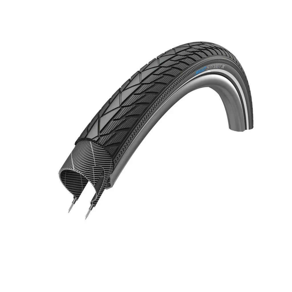 XLC Fahrradreifen VT-C04 Street-X 47-507 Unisex, schwarz, 24" x 1.75mm