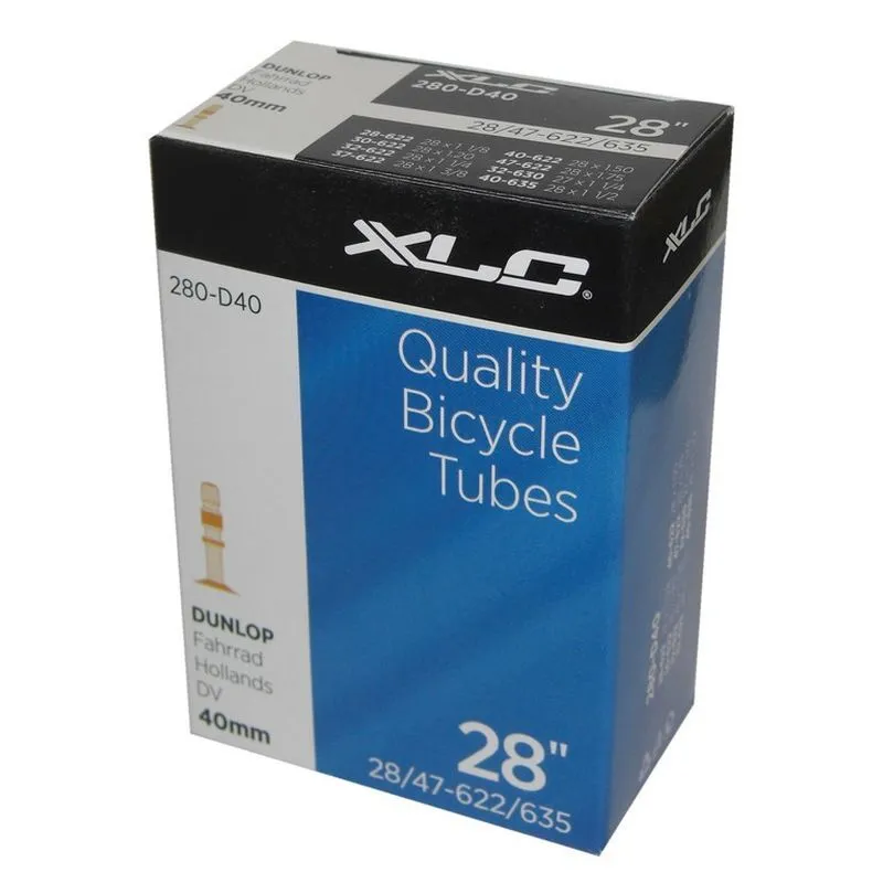 XLC Fahrradschlauch Ventil 27/28x1-1/8-1.75 Dunlop 28/47-622/635 Unisex, schwarz, 40mm XLC Fahrradschlauch Ventil 27/28x1-1/8-1.75 Dunlop 28/47-622/635 Unisex, schwarz, 40mm
