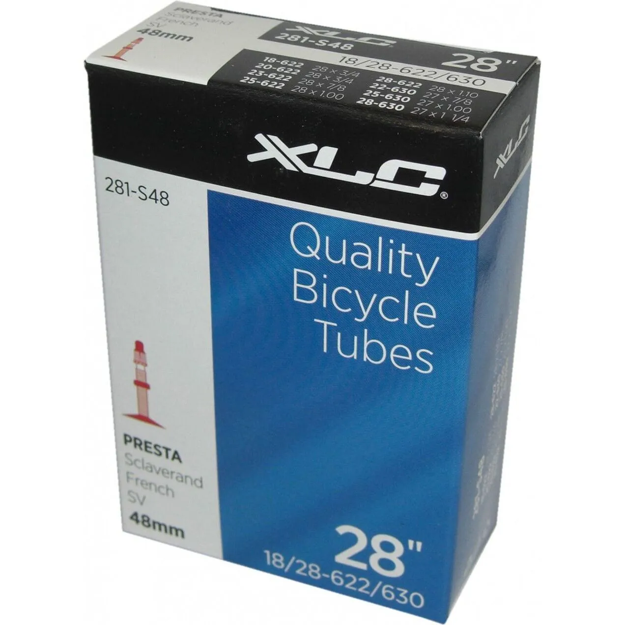 XLC Fahrradschlauch Ventil VT-S28 700x18/25C Presta 18/25-622/630 Unisex, schwarz, 48mm XLC Fahrradschlauch Ventil VT-S28 700x18/25C Presta 18/25-622/630 Unisex, schwarz, 48mm