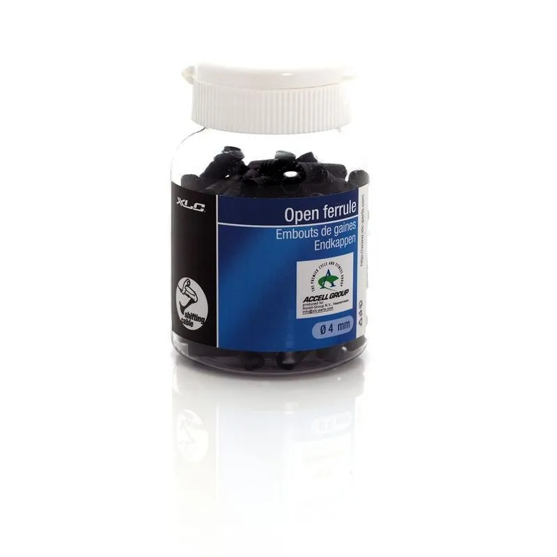 XLC Hüllenendstücke für das hintere Schaltwerk aus Kunststoff SH-X08 (x100) Unisex, schwarz, 4mm