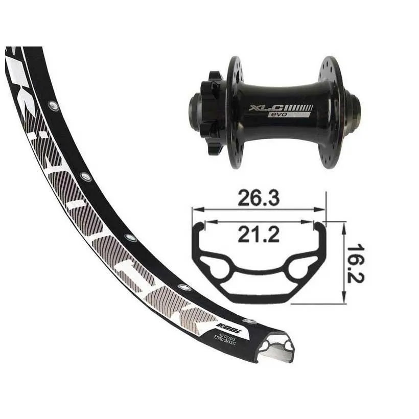 XLC Rodi Black Rock 27.5´´ 6b Disc Mtb Vorderrad, Black, 15 x 100mm XLC Rodi Black Rock 27.5´´ 6b Disc Mtb Vorderrad, Black, 15 x 100mm