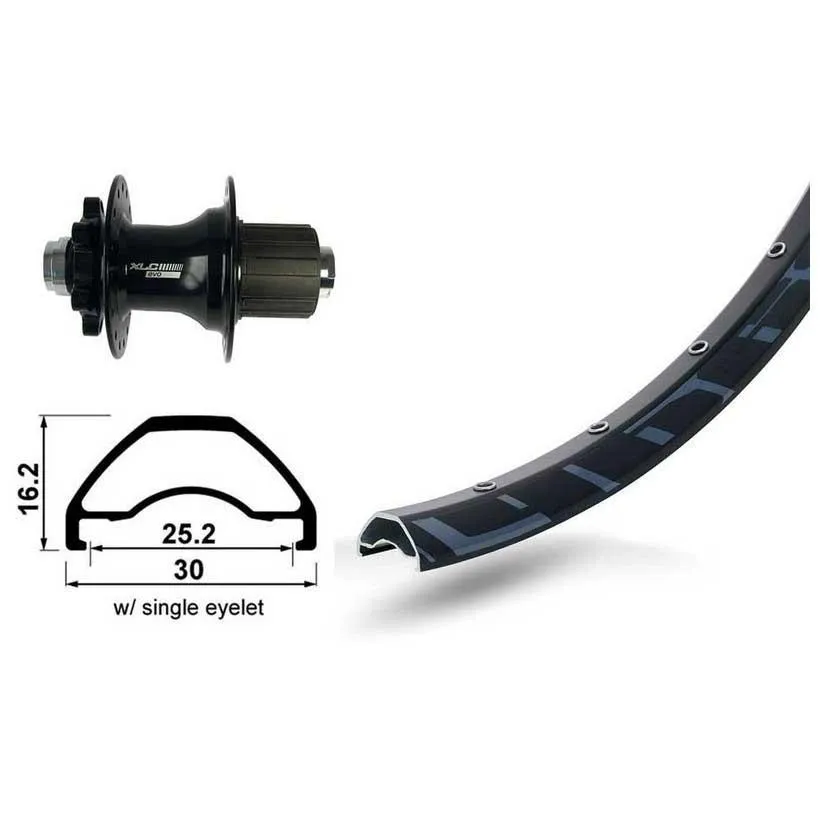 XLC Rodi Ready 25 Evo 8-10s 29´´ 6b Disc Mtb Hinterrad, Black, 12 x 142mm, Sram XD