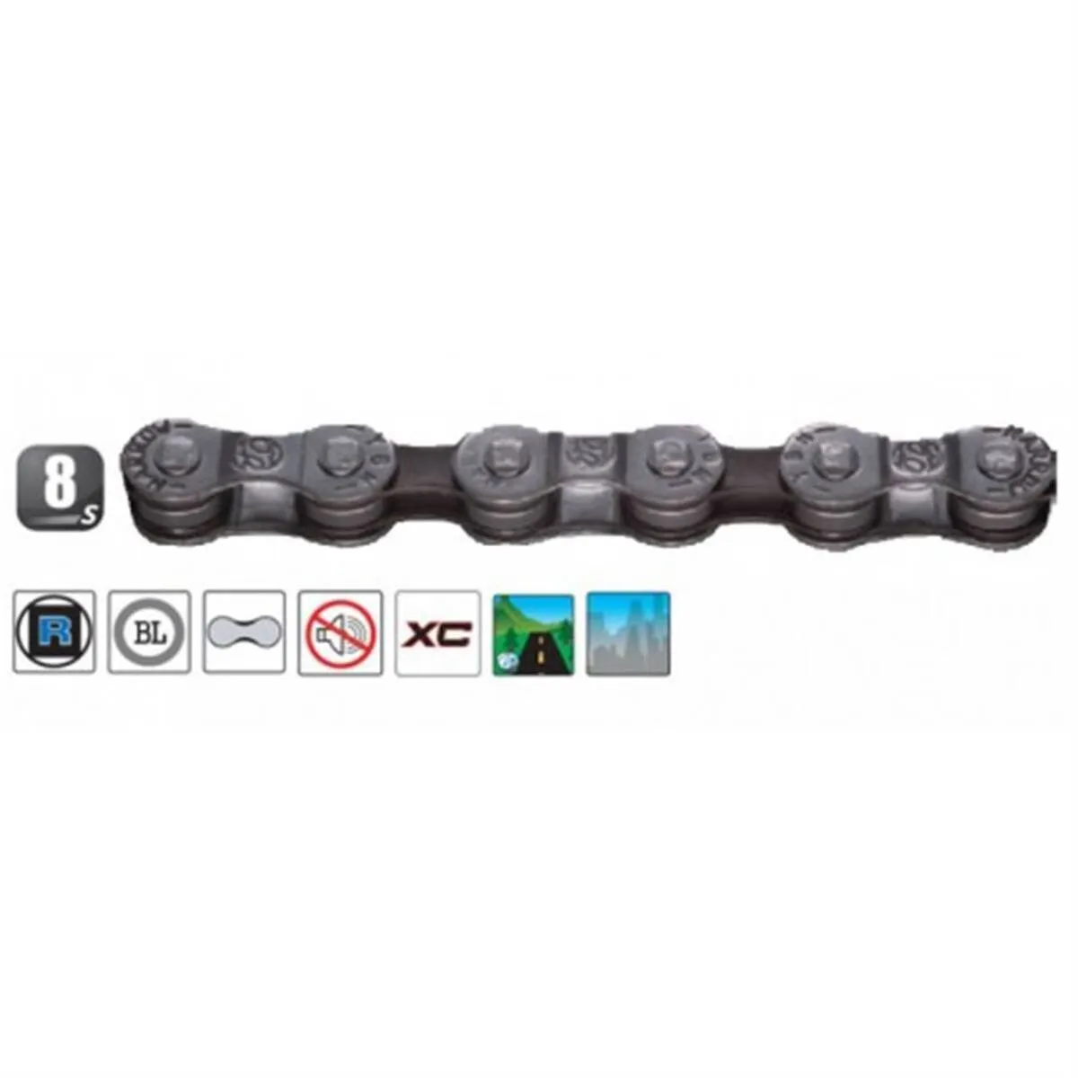 YABAN Fahrradkette 8V (094) Unisex, silber, TU YABAN Fahrradkette 8V (094) Unisex, silber, TU
