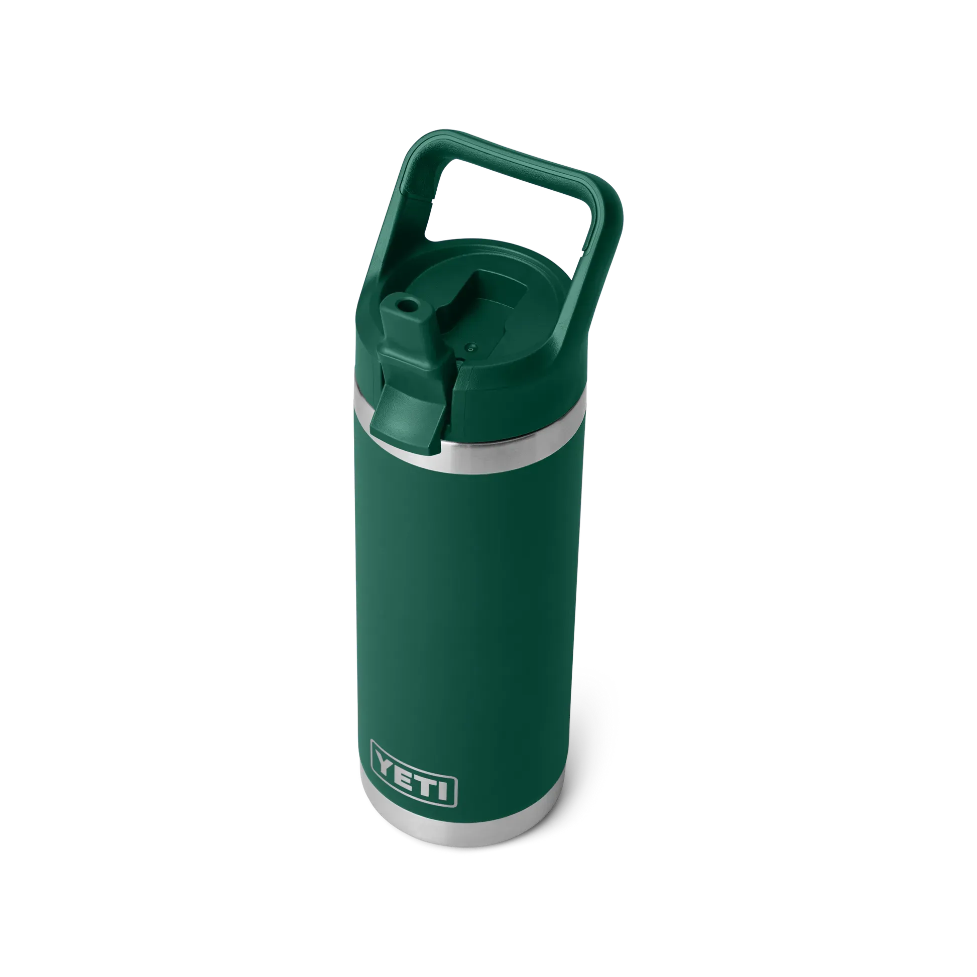Yeti Rambler 18oz/532m Flasche mit Strohhalmverschluss, Schwarz forest green