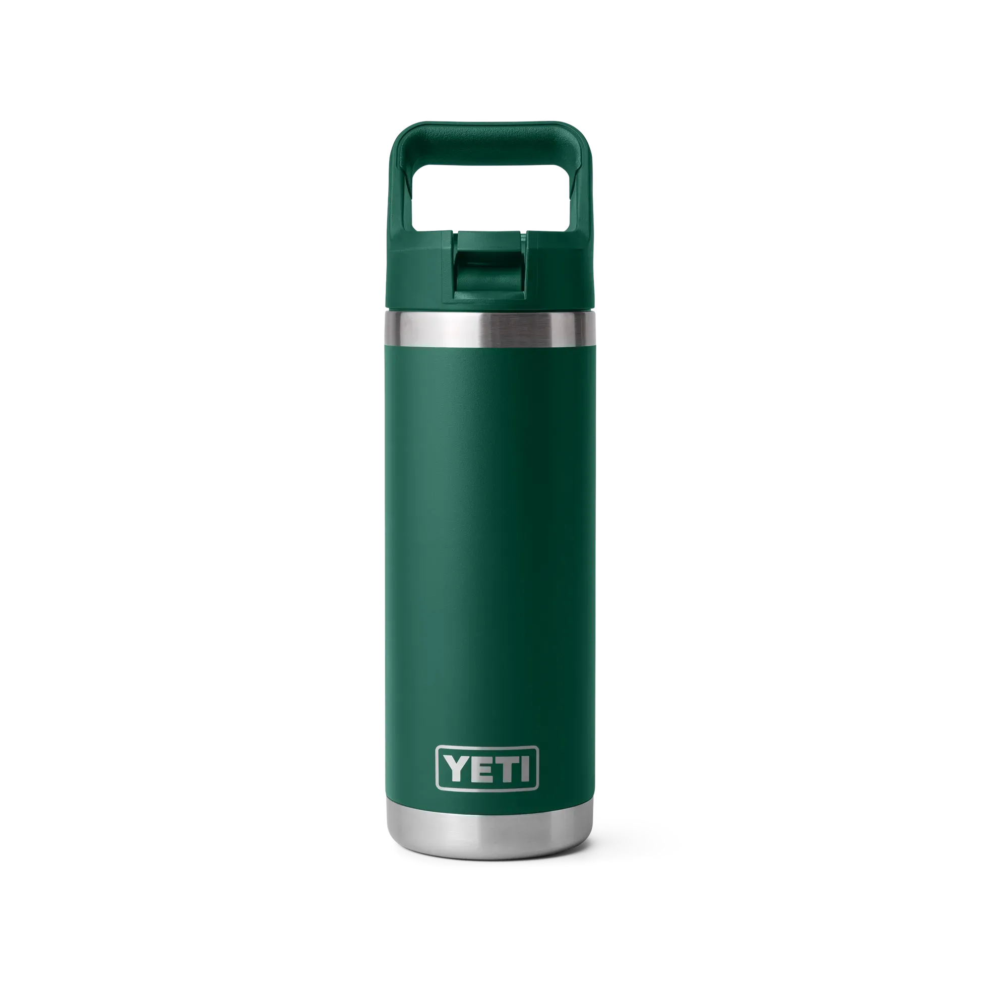 Yeti Rambler 18oz/532m Flasche mit Strohhalmverschluss, Schwarz forest green