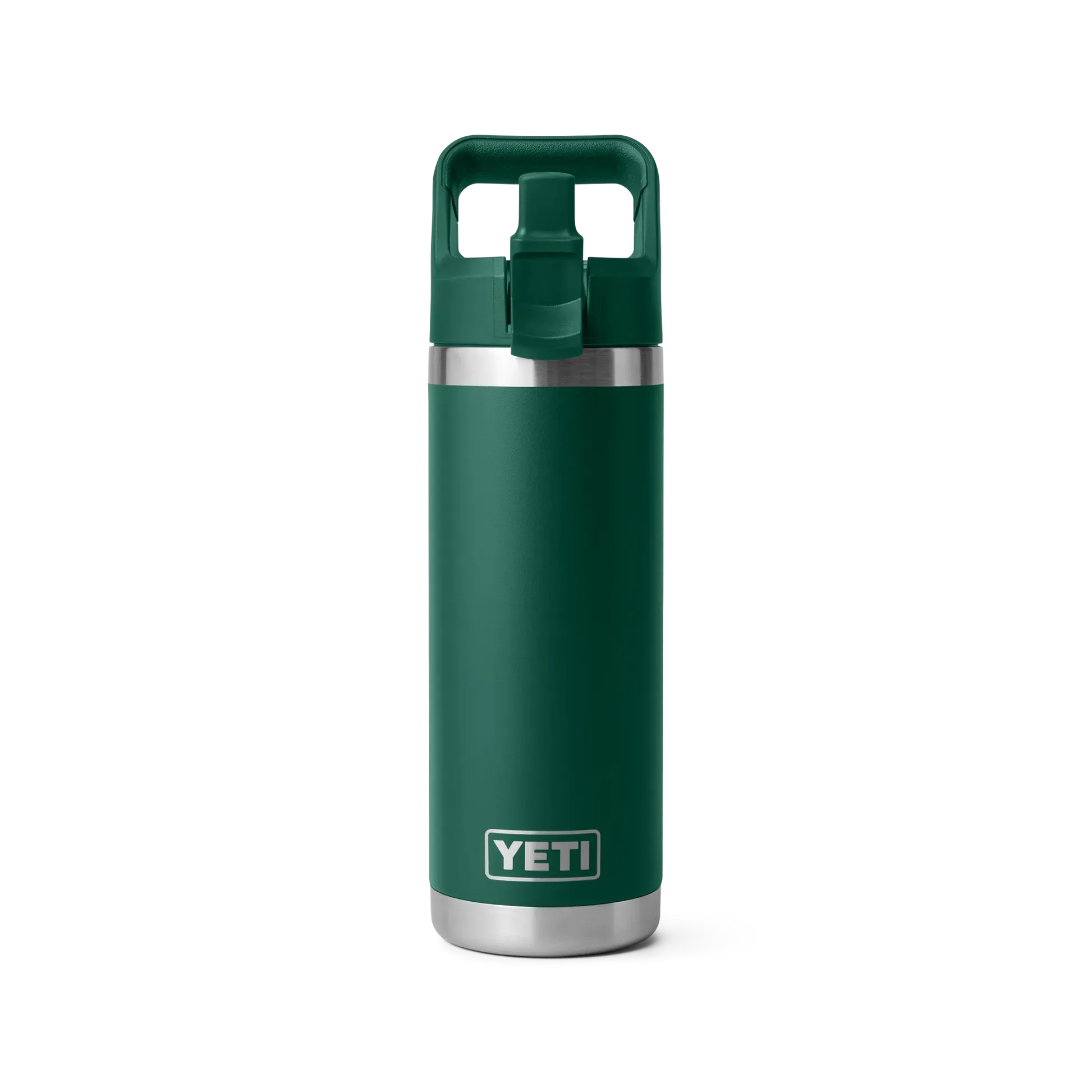 Yeti Rambler 18oz/532m Flasche mit Strohhalmverschluss, Schwarz forest green