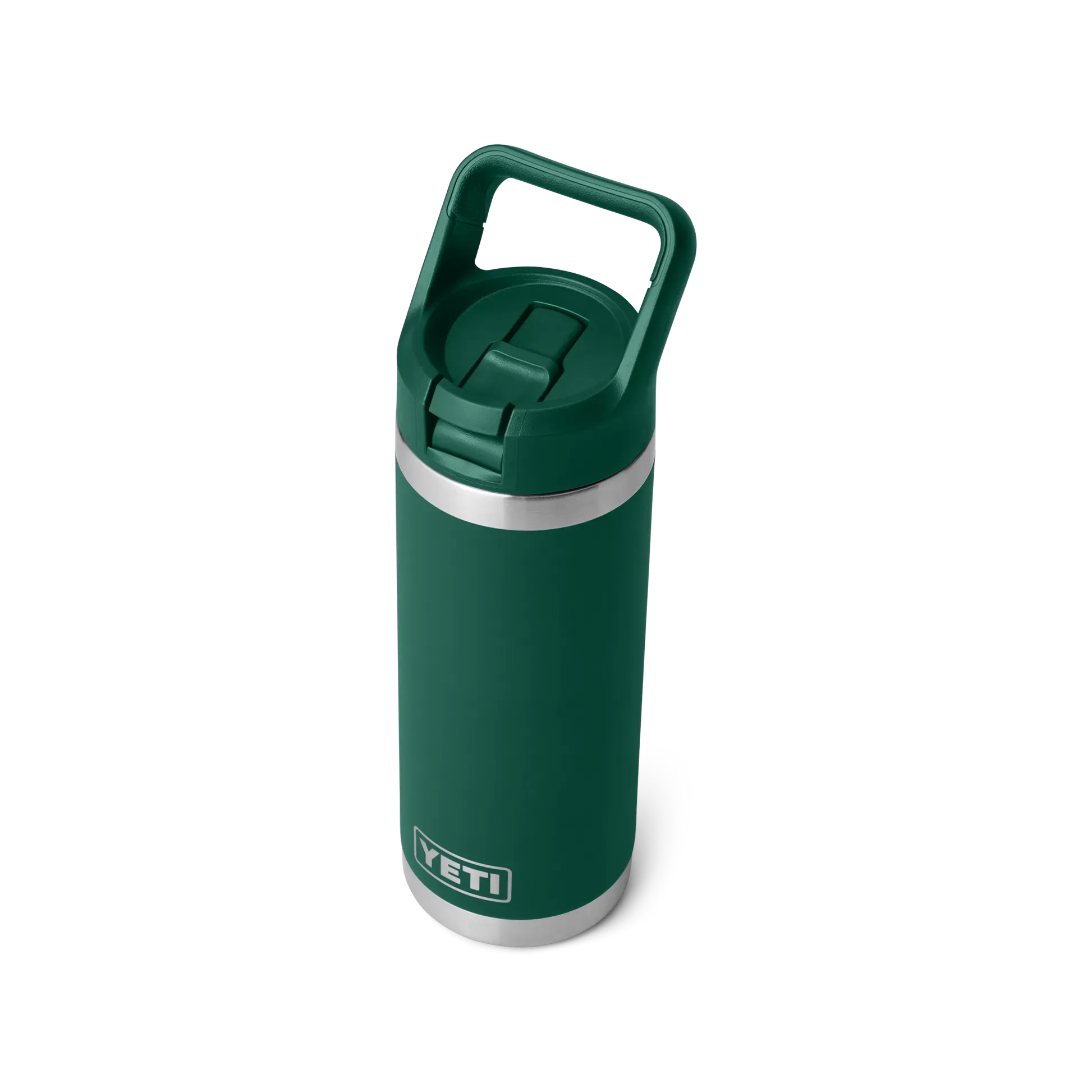 Yeti Rambler 18oz/532m Flasche mit Strohhalmverschluss, Schwarz forest green