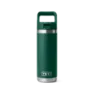 Yeti Rambler 18oz/532m Flasche mit Strohhalmverschluss, Schwarz forest green