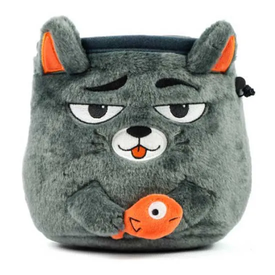 YY Vertical Grey Cat Chalkbag, One size YY Vertical Grey Cat Chalkbag, One size