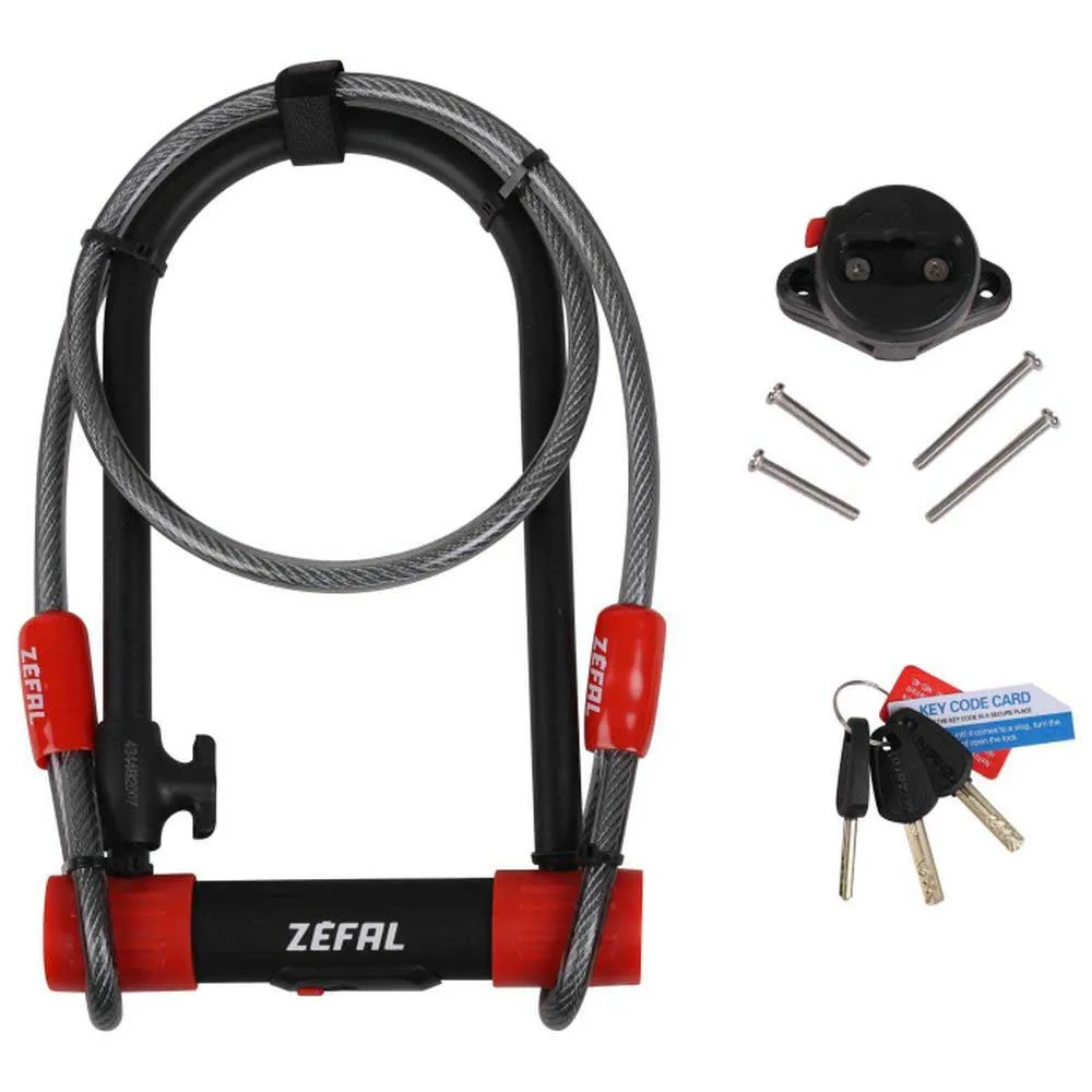 Zéfal K-traz U13 Bügelschloss, Black / red, 230 x 115 x 13mm / 10 x 1200mm