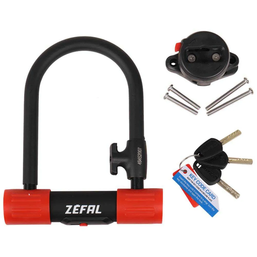 Zéfal K-traz U13 S Bügelschloss, Black / red, 140 x 90 x 13mm Zéfal K-traz U13 S Bügelschloss, Black / red, 140 x 90 x 13mm