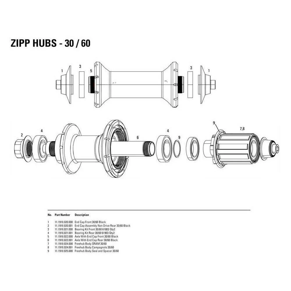 ZIPP Achse Mit Endkappe Vorne 30/60, Black, One Size ZIPP Achse Mit Endkappe Vorne 30/60, Black, One Size