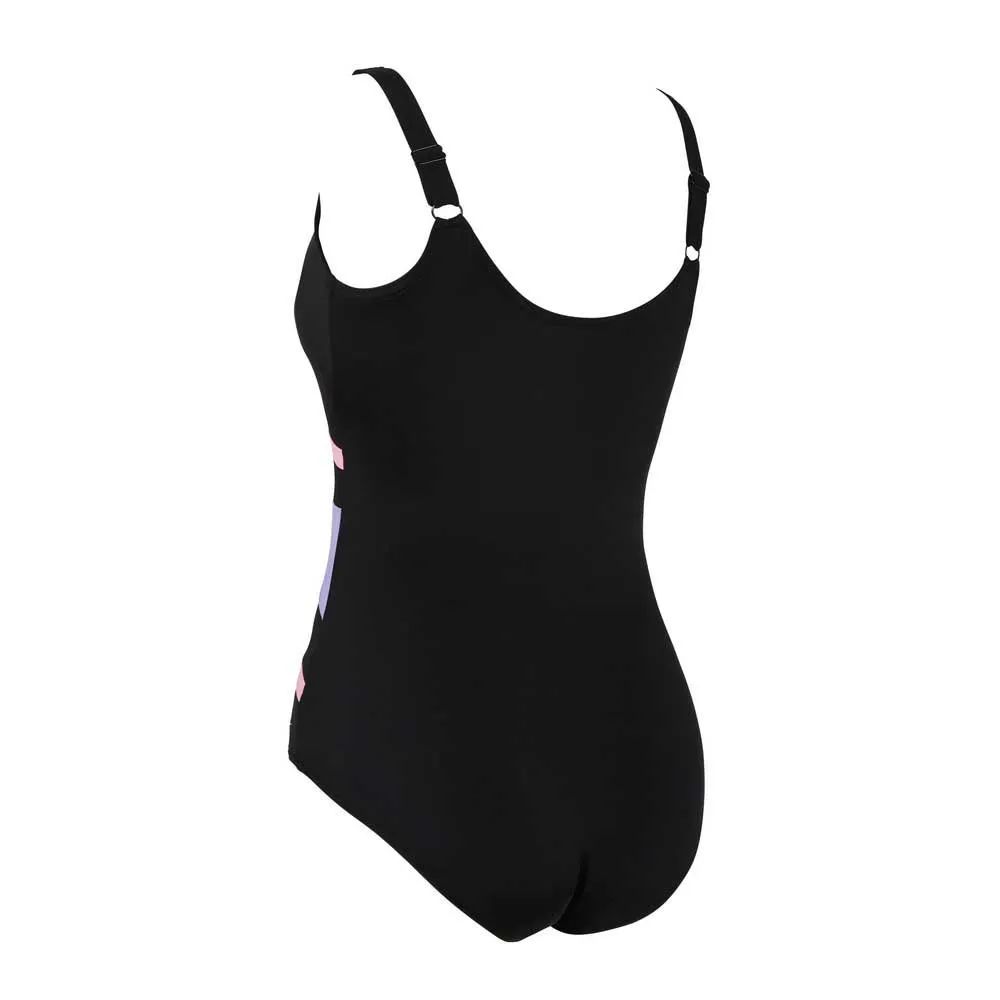 Zoggs Sumatra Adjustable Scoopback Badeanzug female, Black / pink / lilac