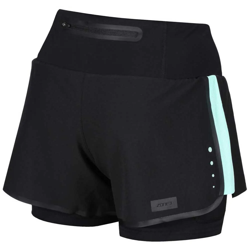 Zone3 Rx3 Compression 2 In 1 Kurze Hose female, Black / mint Zone3 Rx3 Compression 2 In 1 Kurze Hose female, Black / mint
