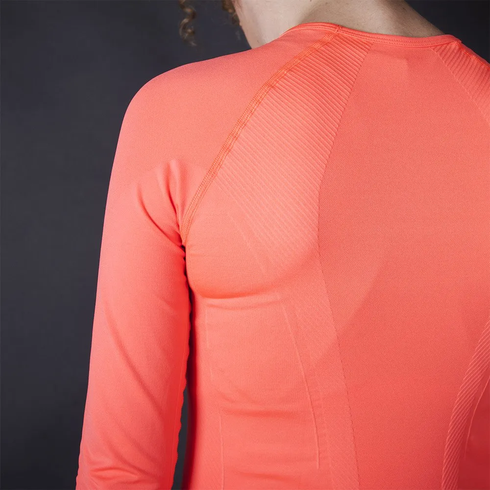 Zone3 Seamless Langarm-baselayer, Hi-vis coral