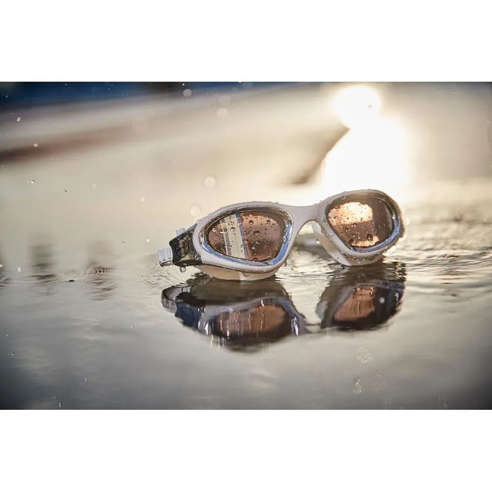 Zone3 Vapour Polarisierte Schwimmbrille unisex, White / metallic silver, One Size Zone3 Vapour Polarisierte Schwimmbrille unisex, White / metallic silver, One Size