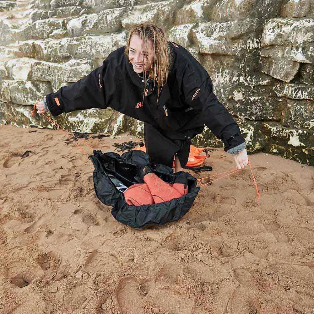 Zone3 Wetsuit Surf-poncho, Black / orange, One Size Zone3 Wetsuit Surf-poncho, Black / orange, One Size