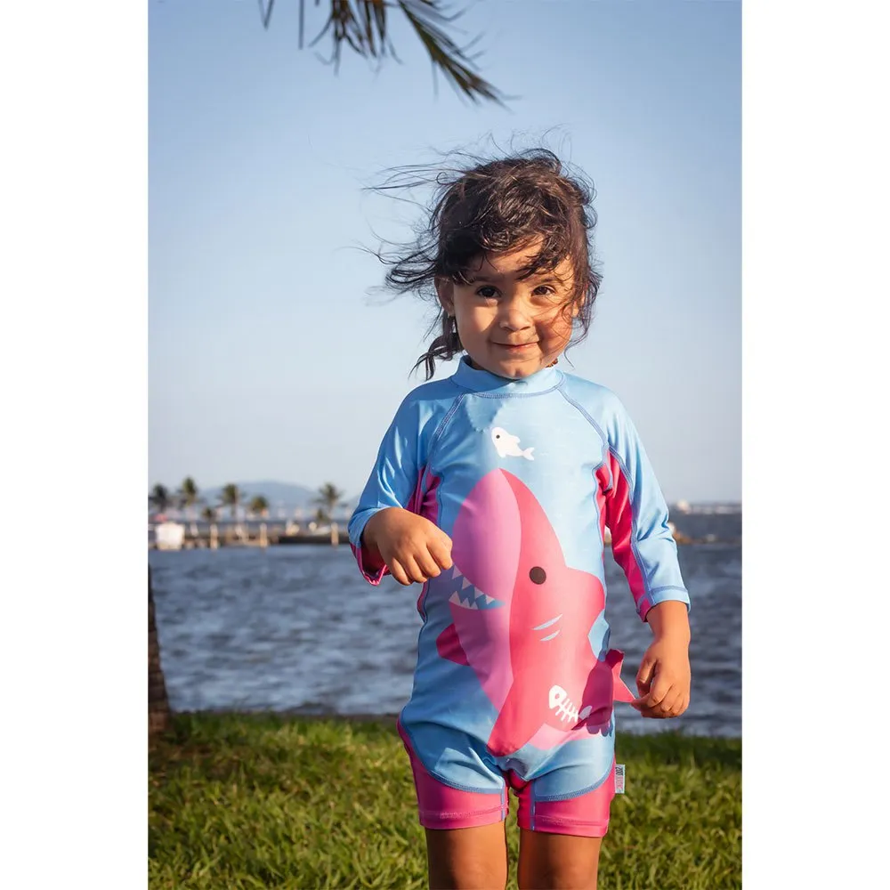 Zoocchini Hai Baby Langarm Badeanzug Upf 50, Pink, 6-12MON