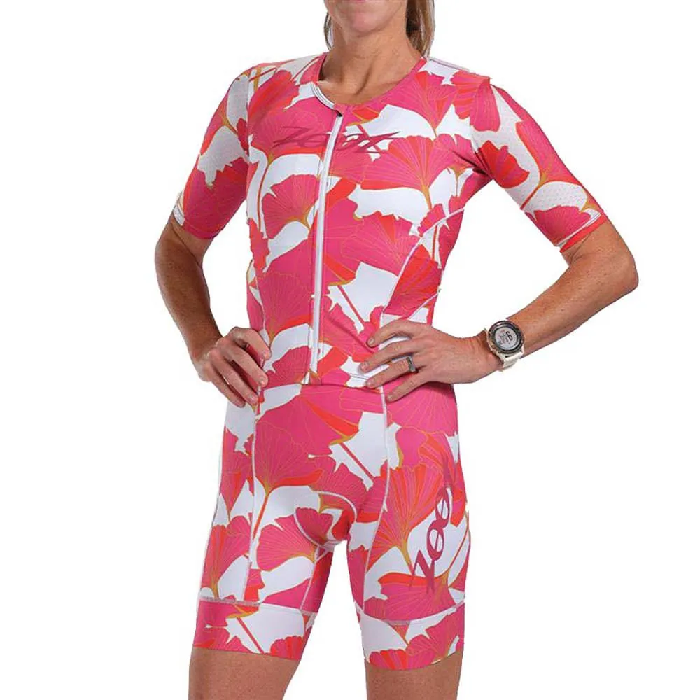 Zoot Aero Full Zip Blooms Kurzarm-trisuit female