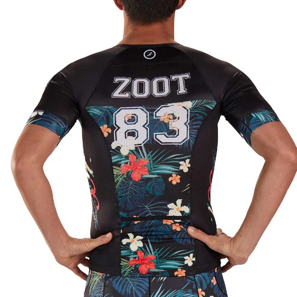 Zoot Ltd Aero 83 19 Kurzarm-radtrikot, Black / flowers Zoot Ltd Aero 83 19 Kurzarm-radtrikot, Black / flowers