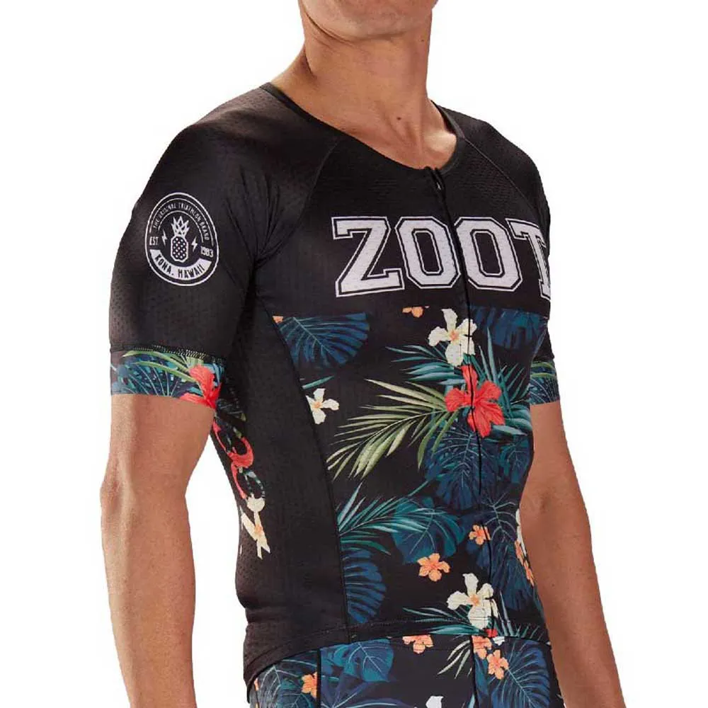 Zoot Ltd Aero 83 19 Kurzarm-radtrikot, Black / flowers, S